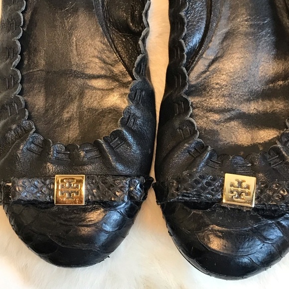 Tory Burch Ballet Flat Cap Toe Black 7.5 M - Picture 2 of 11